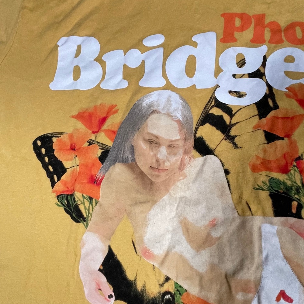 NWOT Phoebe Bridgers T-Shirt Unisex Large Yellow Butterfly Graphic Band Tee - Picture 6 of 7